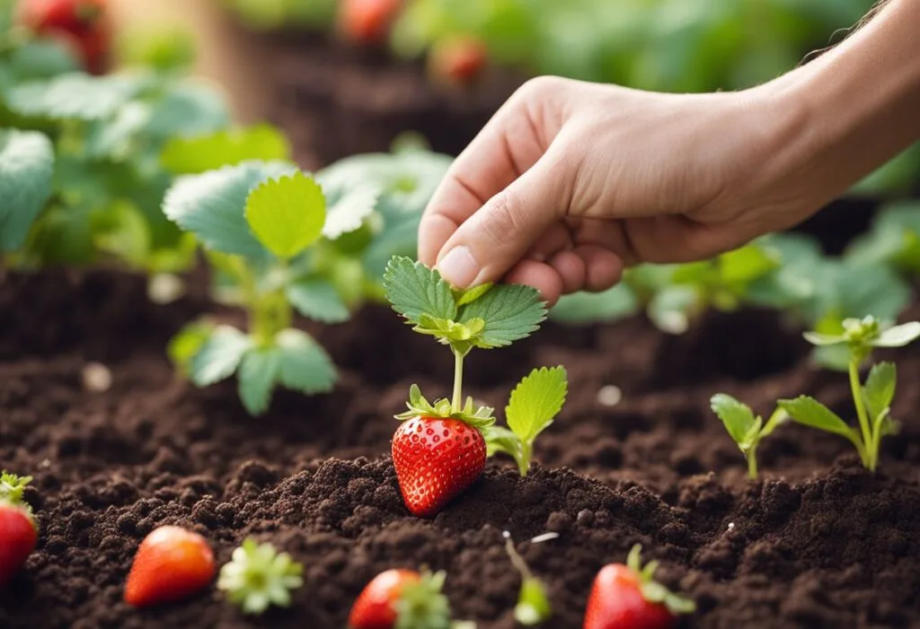 plantando morangos
