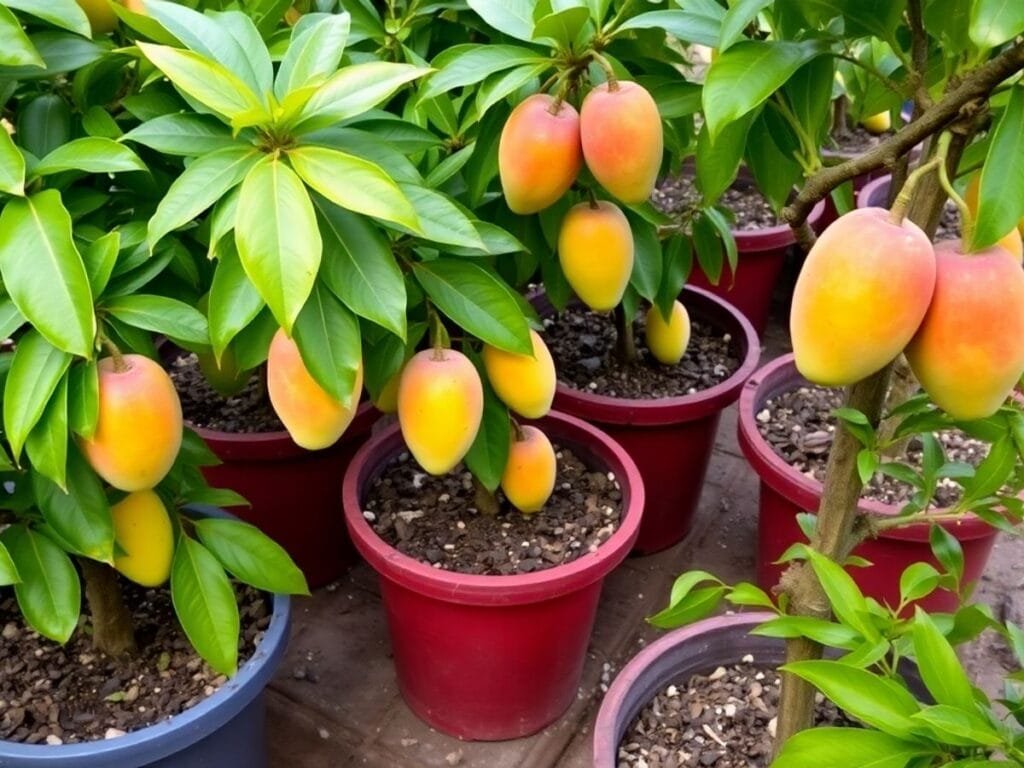 cultivar manga em vasos